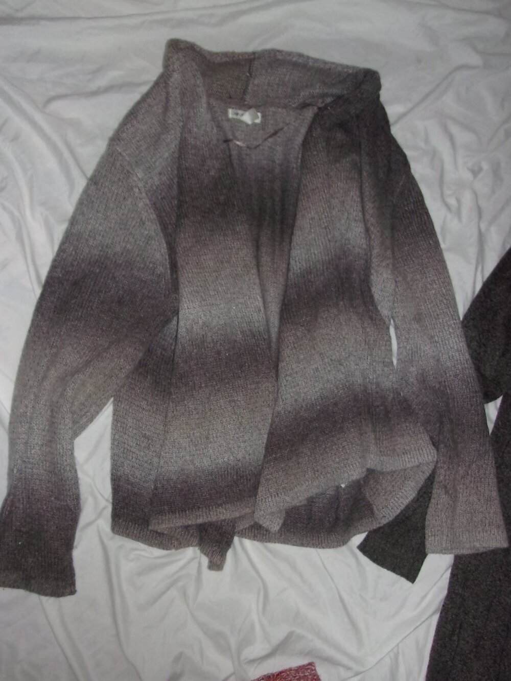 knit size PL large petite womens sweater cardigan gray coat coverup